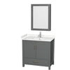 Custom image for Dark Gray with Brushed Chrome Trim / Carrara Cultured Marble, Rectangular Sink / Medicine Cabinet