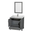 Custom image for Dark Gray with Brushed Chrome Trim / White Carrara Marble, Rectangular Sink / 24
