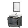Custom image for Dark Gray with Brushed Chrome Trim / Giotto Quartz, Rectangular Sink / 24