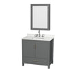 Custom image for Dark Gray with Brushed Chrome Trim / Giotto Quartz, Rectangular Sink / Medicine Cabinet