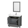 Custom image for Dark Gray with Brushed Chrome Trim / White Cultured Marble, Rectangular Sink / 24