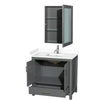 Custom image for Dark Gray with Brushed Chrome Trim / White Cultured Marble, Rectangular Sink / Medicine Cabinet