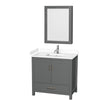 Custom image for Dark Gray with Brushed Chrome Trim / White Cultured Marble, Rectangular Sink / Medicine Cabinet