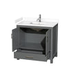 Custom image for Dark Gray with Brushed Chrome Trim / White Cultured Marble, Rectangular Sink / No Mirror