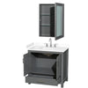 Custom image for Dark Gray with Brushed Chrome Trim / White Cultured Marble, Rectangular Sink / Medicine Cabinet