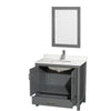 Custom image for Dark Gray with Brushed Chrome Trim / White Quartz, Rectangular Sink / 24