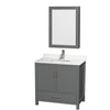 Custom image for Dark Gray with Brushed Chrome Trim / White Quartz, Rectangular Sink / Medicine Cabinet
