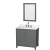 Custom image for Dark Gray with Brushed Chrome Trim / White Quartz, Rectangular Sink / 24
