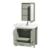 Custom image for Light Green with Brushed Nickel Trim / Carrara Cultured Marble, Rectangular Sink / Medicine Cabinet