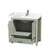 Custom image for Light Green with Brushed Nickel Trim / Carrara Cultured Marble, Rectangular Sink / No Mirror
