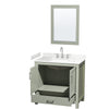 Custom image for Light Green with Brushed Nickel Trim / Carrara Cultured Marble, Rectangular Sink / 24