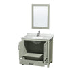 Custom image for Light Green with Brushed Nickel Trim / White Carrara Marble, Rectangular Sink / 24