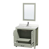 Custom image for Light Green with Brushed Nickel Trim / Giotto Quartz, Rectangular Sink / 24