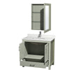Custom image for Light Green with Brushed Nickel Trim / Giotto Quartz, Rectangular Sink / Medicine Cabinet