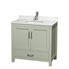 Custom image for Light Green with Brushed Nickel Trim / Giotto Quartz, Rectangular Sink / No Mirror