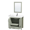 Custom image for Light Green with Brushed Nickel Trim / White Cultured Marble, Rectangular Sink / 24
