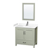 Custom image for Light Green with Brushed Nickel Trim / White Cultured Marble, Rectangular Sink / 24