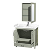 Custom image for Light Green with Brushed Nickel Trim / White Cultured Marble, Rectangular Sink / Medicine Cabinet