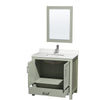 Custom image for Light Green with Brushed Nickel Trim / White Quartz, Rectangular Sink / 24