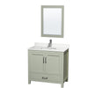 Custom image for Light Green with Brushed Nickel Trim / White Quartz, Rectangular Sink / 24