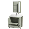 Custom image for Light Green with Brushed Nickel Trim / White Quartz, Rectangular Sink / Medicine Cabinet