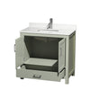 Custom image for Light Green with Brushed Nickel Trim / White Quartz, Rectangular Sink / No Mirror