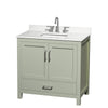 Custom image for Light Green with Brushed Nickel Trim / White Quartz, Rectangular Sink / No Mirror