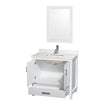 Custom image for White with Brushed Chrome Trim / Giotto Quartz, Rectangular Sink / 24