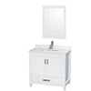 Custom image for White with Brushed Chrome Trim / Giotto Quartz, Rectangular Sink / 24