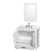 Custom image for White with Brushed Chrome Trim / Giotto Quartz, Rectangular Sink / 24