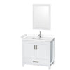 Custom image for White with Brushed Chrome Trim / White Cultured Marble, Rectangular Sink / 24