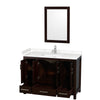 Custom image for Espresso with Brushed Chrome Trim / Carrara Cultured Marble, Rectangular Sink / 24