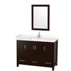 Custom image for Espresso with Brushed Chrome Trim / Carrara Cultured Marble, Rectangular Sink / 24