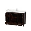 Custom image for Espresso with Brushed Chrome Trim / Carrara Cultured Marble, Rectangular Sink / No Mirror