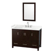 Custom image for Espresso with Brushed Chrome Trim / Carrara Cultured Marble, Rectangular Sink / 24