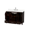 Custom image for Espresso with Brushed Chrome Trim / Giotto Quartz, Rectangular Sink / No Mirror