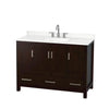 Custom image for Espresso with Brushed Chrome Trim / Giotto Quartz, Rectangular Sink / No Mirror