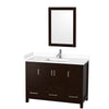 Custom image for Espresso with Brushed Chrome Trim / White Cultured Marble, Rectangular Sink / 24