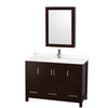Custom image for Espresso with Brushed Chrome Trim / White Quartz, Rectangular Sink / Medicine Cabinet