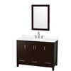 Custom image for Espresso with Brushed Chrome Trim / White Quartz, Rectangular Sink / 24