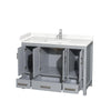 Custom image for Gray with Brushed Chrome Trim / Carrara Cultured Marble, Rectangular Sink / No Mirror