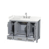 Custom image for Gray with Brushed Chrome Trim / Carrara Cultured Marble, Rectangular Sink / No Mirror