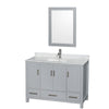 Custom image for Gray with Brushed Chrome Trim / White Carrara Marble, Rectangular Sink / 24