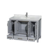 Custom image for Gray with Brushed Chrome Trim / White Carrara Marble, Rectangular Sink / No Mirror