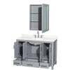 Custom image for Gray with Brushed Chrome Trim / Giotto Quartz, Rectangular Sink / Medicine Cabinet