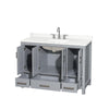 Custom image for Gray with Brushed Chrome Trim / Giotto Quartz, Rectangular Sink / No Mirror