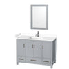 Custom image for Gray with Brushed Chrome Trim / White Cultured Marble, Rectangular Sink / 24