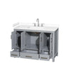 Custom image for Gray with Brushed Chrome Trim / White Cultured Marble, Rectangular Sink / No Mirror