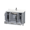 Custom image for Gray with Brushed Chrome Trim / White Quartz, Rectangular Sink / No Mirror