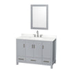 Custom image for Gray with Brushed Chrome Trim / White Quartz, Rectangular Sink / 24
